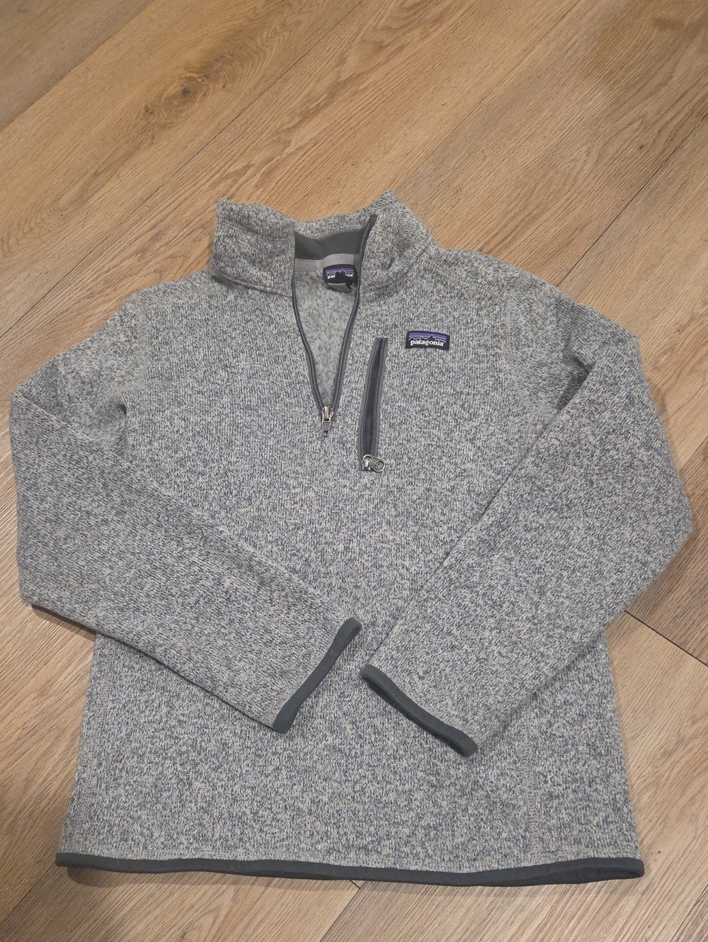 Patagonia Kids Gray Heather Quarter-Zip Fleece Pullover